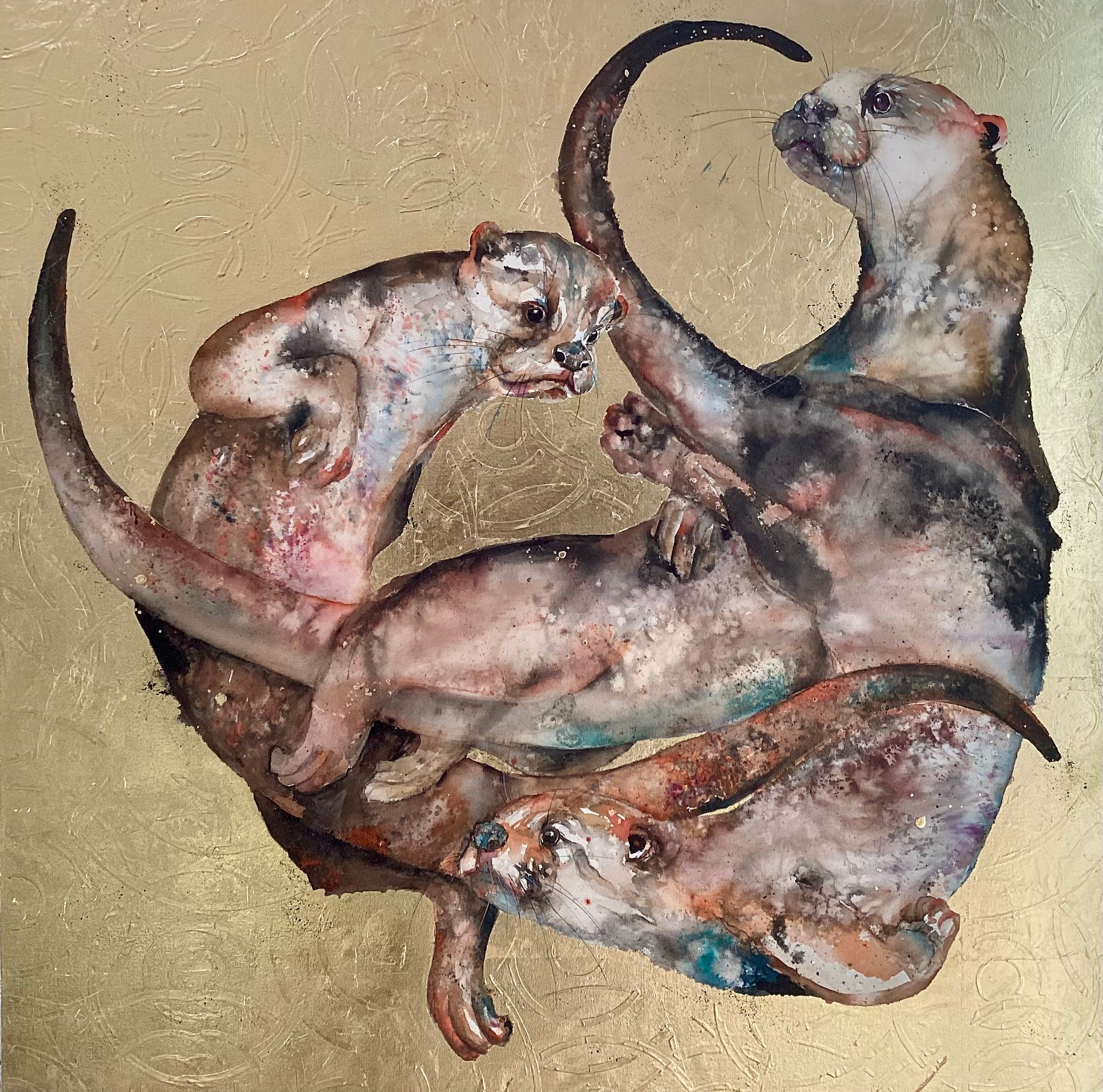 Trio of Otters - Underwater Ballet