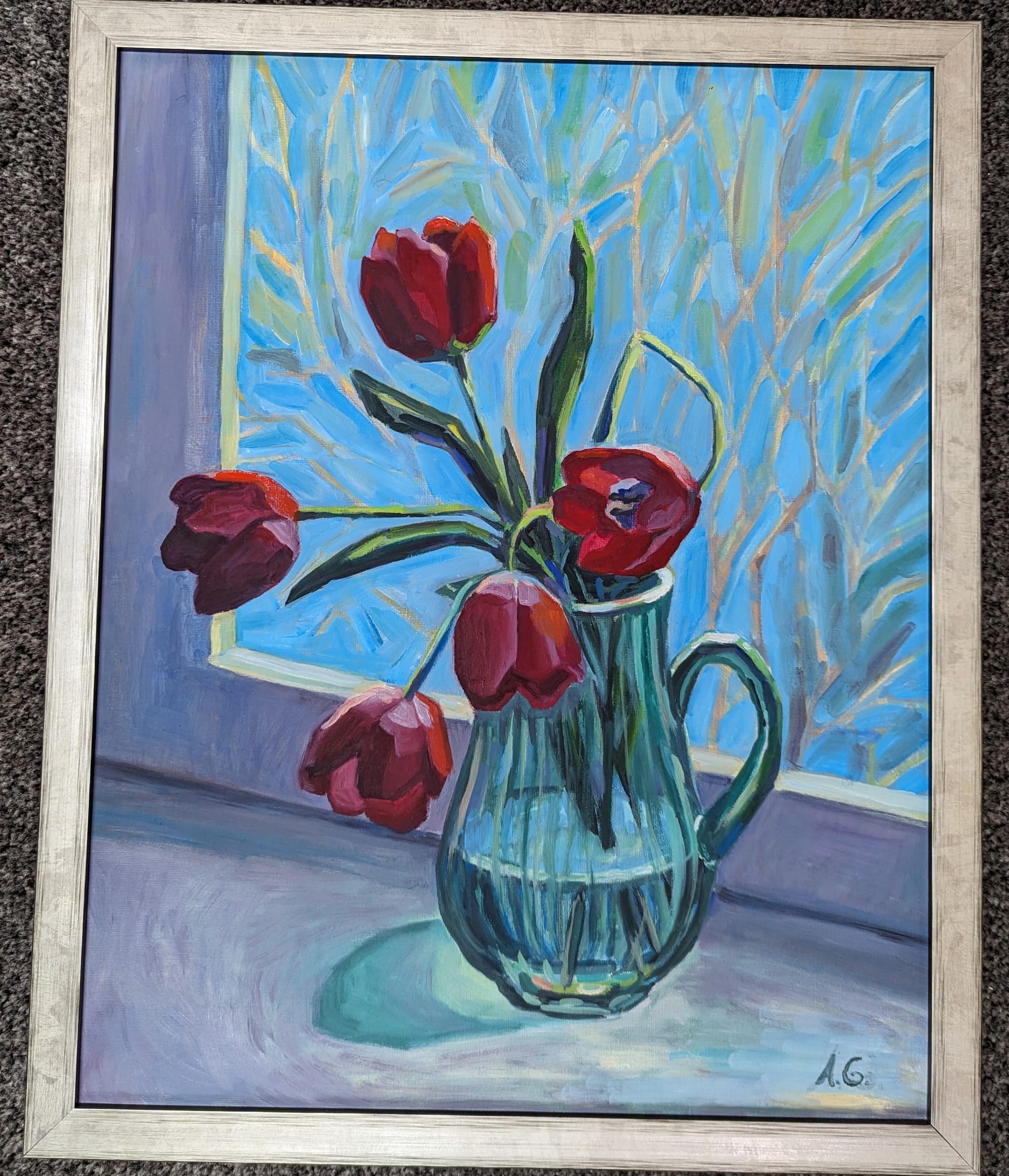 "Tulips in the window" by Anya Goldenberg