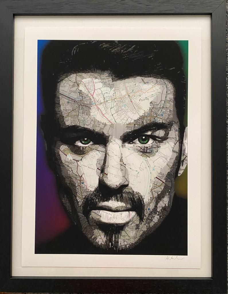 "Older George Michael in Goring - Rainbow Background & Green Eyes" - Amelia Archer