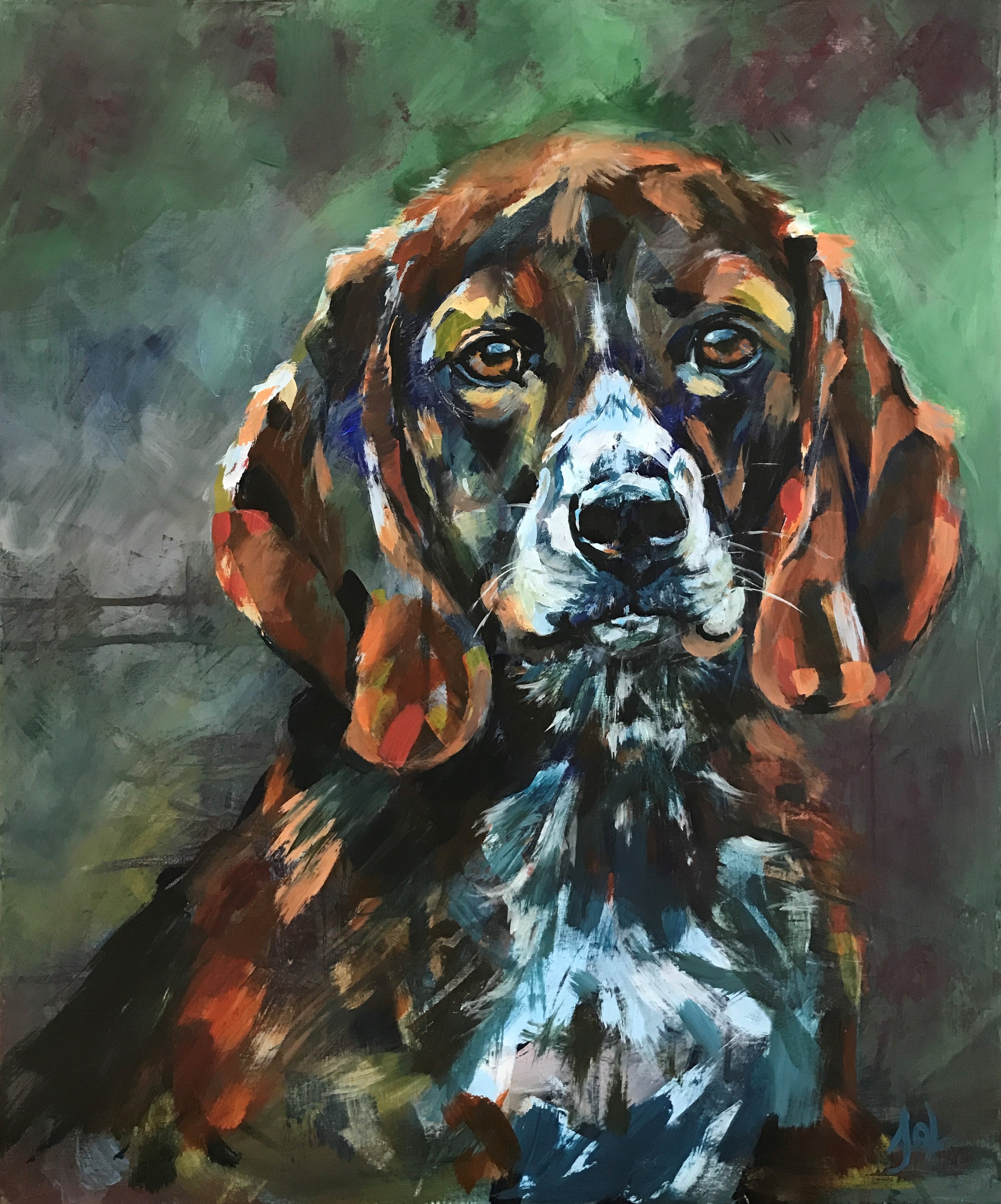 Charlie Beagle - 60 x 80 cm  by Jo Lillywhite