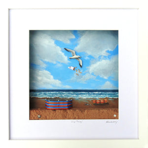 Chip Thief  - Anna Anderson - Framed size 33cm x 33cm