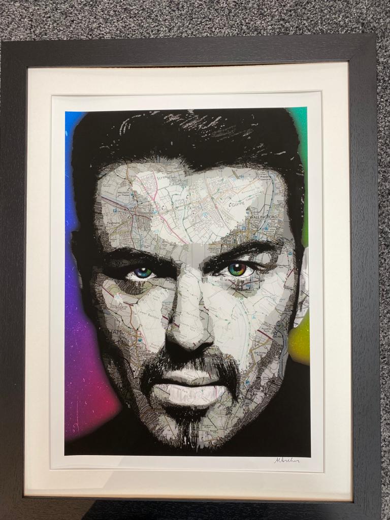 "Older George Michael in Goring - Rainbow Background & Eyes" - Amelia Archer