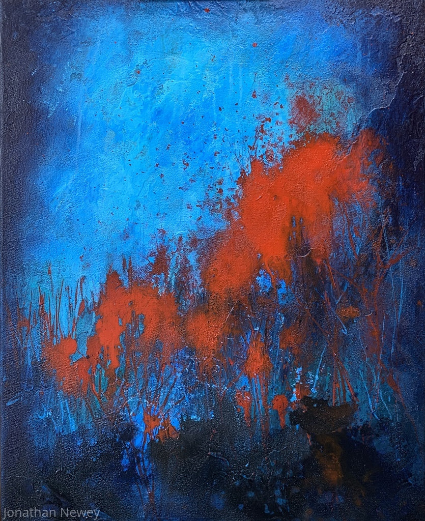 Red Border -  Acrylic on Canvas 41 x 50 cm