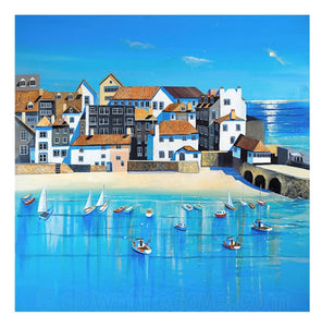 St Ives by Carolyn Tyrer Framed size 56 x 56 cm